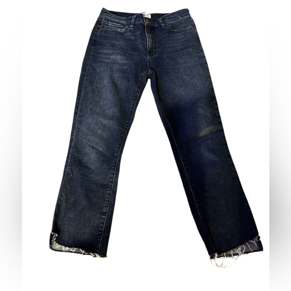 Frame Denim Denim - FRAME Le Original Straight Raw Hem High‎ Rise Jeans – Dark Indigo Wash – Size 26